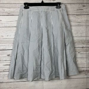 J Crew Pinstripe Pleated Skirt Sz 2